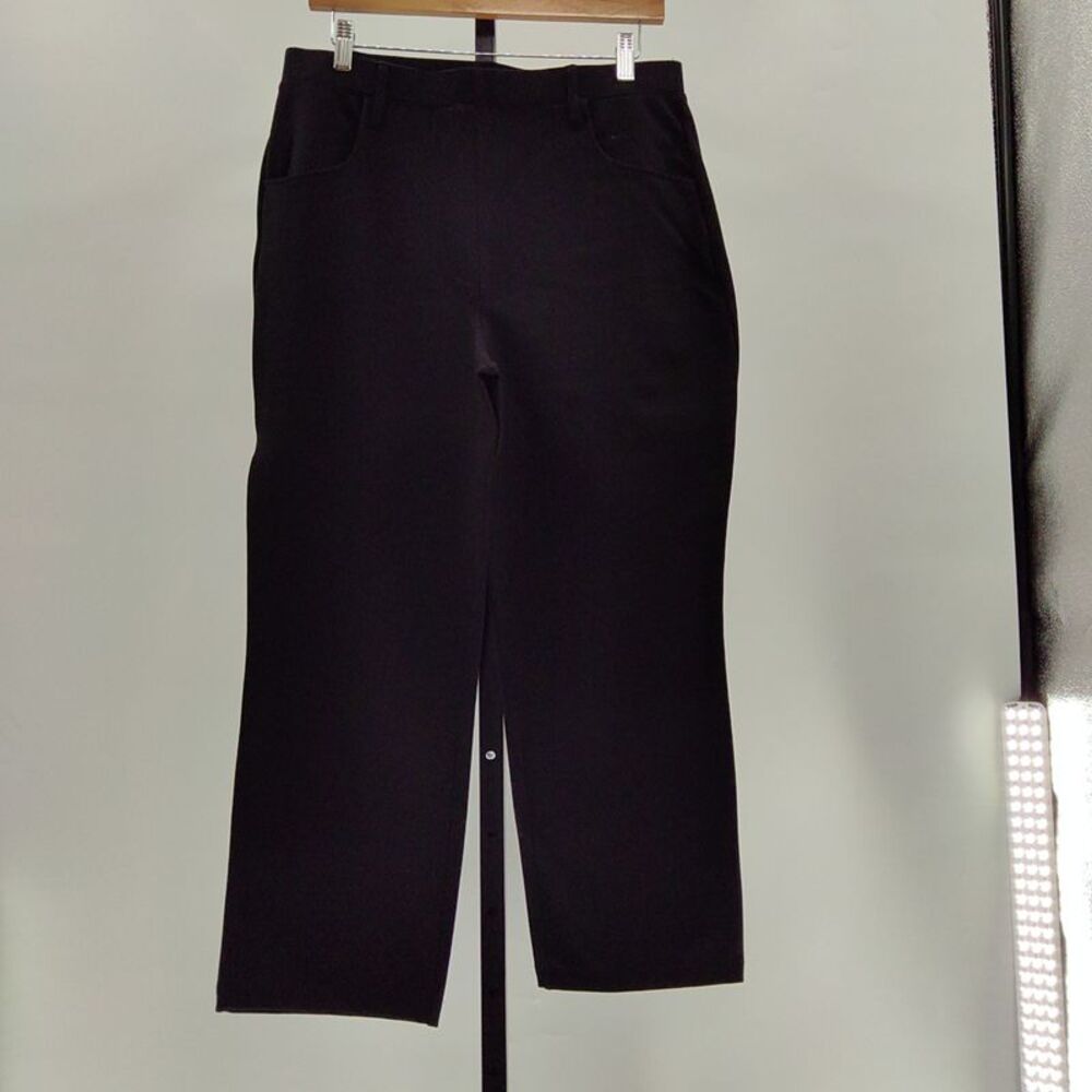 Quince Women Ultra-Stretch Ponte Straight Leg 4-Pocket Pants Black L